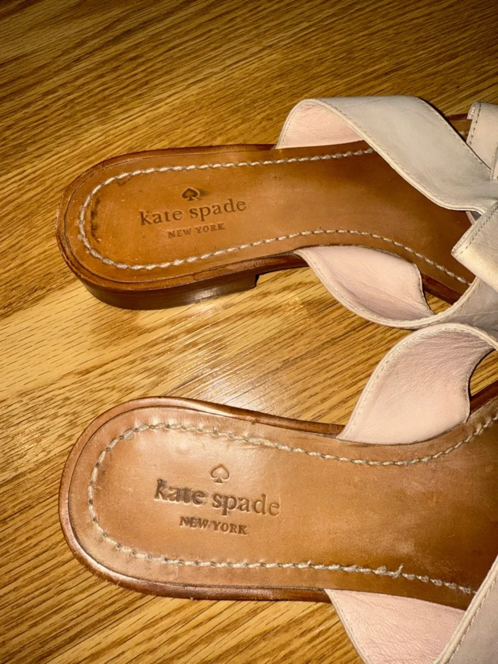 kate spade‎ Blush Leather Crossover Slide Sandals 10 M